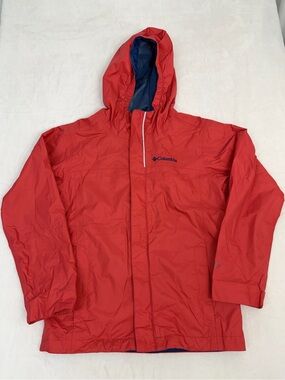 Columbia boys Small 6/7Omni tech waterproof jacket Red Good Full Zip Lightweight